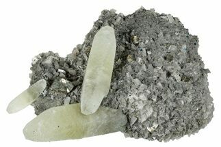 Pale Yellow Calcite Crystals on Dolomite - Missouri #260491