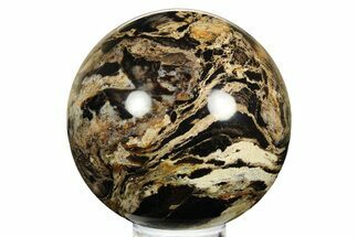 Polished Black Opal Sphere - Madagascar #261595