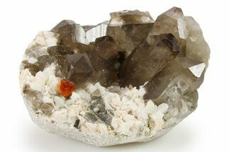 Smoky Quartz & Garnet On Feldspar - China #262080