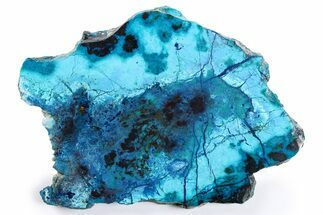 Electric Blue Chrysocolla and Shattuckite Slab - Mexico #263996