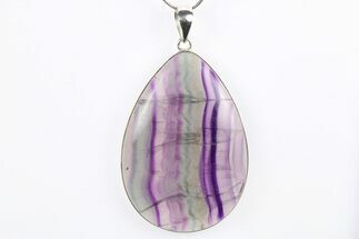 Banded Fluorite Pendant (Necklace) - Sterling Silver #265066
