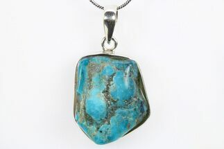 Kingman Turquoise Pendant (Necklace) - Sterling Silver #265068