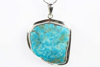 Kingman Turquoise Pendant (Necklace) - Sterling Silver #265069