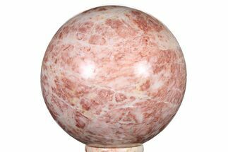 Polished Pink Marble Sphere With Stand - Mexico #265615