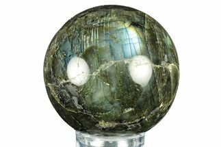 Flashy, Polished Labradorite Sphere - Great Color Play #266219