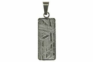 Rectangle Etched Aletai Iron Meteorite Pendants - Includes Chain #269899