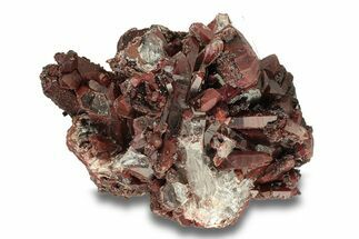 Sparkly Red Quartz Crystal Cluster - Morocco #271786