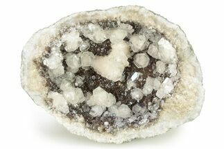 Keokuk Geode Half with Calcite Crystals - Missouri #274270