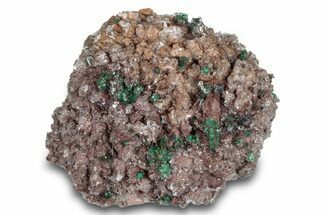 Fibrous Malachite and Selenite on Ferroan Dolomite - Morocco #274351