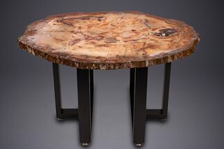 Wide, Brilliant Red Petrified Wood Table #274911
