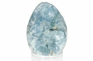Crystal Filled Celestine (Celestite) Egg Geode - Madagascar #274359