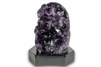Grape Jelly Amethyst Geode With Wood Base - Uruguay #275640