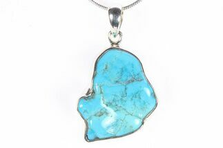 Kingman Turquoise Pendant (Necklace) - Sterling Silver #278585