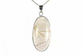 Glassy Rutilated Quartz Pendant - Sterling Silver #278711