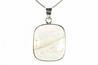 Glassy Rutilated Quartz Pendant - Sterling Silver #278725