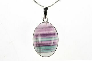 Banded Fluorite Pendant (Necklace) - Sterling Silver #278736
