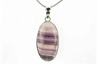 Banded Fluorite Pendant (Necklace) - Sterling Silver #278741