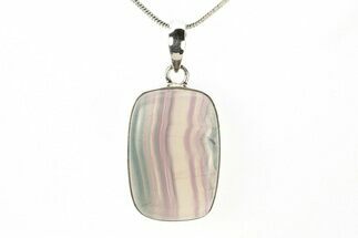 Banded Fluorite Pendant (Necklace) - Sterling Silver #278750