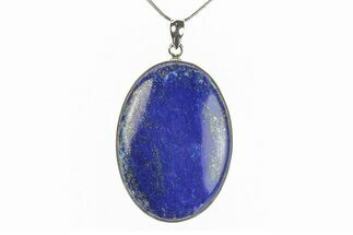 Polished Lapis Lazuli Pendant (Necklace) - Sterling Silver #278776