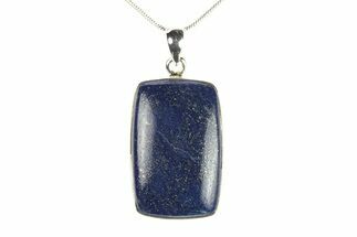 Polished Lapis Lazuli Pendant (Necklace) - Sterling Silver #278793