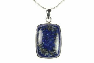 Polished Lapis Lazuli Pendant (Necklace) - Sterling Silver #278796