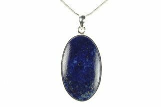 Polished Lapis Lazuli Pendant (Necklace) - Sterling Silver #278800