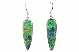 Malachite and Azurite Earrings - Sterling Silver #278878