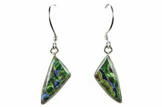 Malachite and Azurite Earrings - Sterling Silver #278886