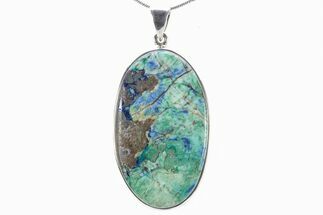 Polished Malachite & Azurite Pendant - Siberia #279040