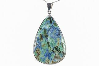 Polished Malachite & Azurite Pendant - Siberia #279045