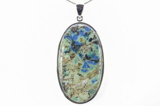 Polished Malachite & Azurite Pendant - Siberia #279052