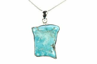 Kingman Turquoise Pendant (Necklace) - Sterling Silver #278568