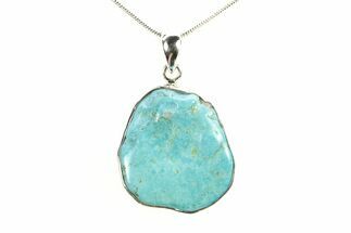Kingman Turquoise Pendant (Necklace) - Sterling Silver #278569