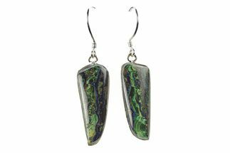 Malachite and Azurite Earrings - Sterling Silver #278845