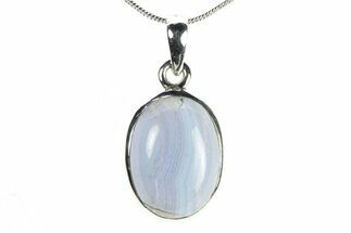 Blue Lace Agate Pendant (Necklace) - Sterling Silver #278697