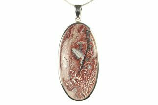 Polished Crazy Lace Agate Pendant - Sterling Silver #279074