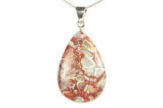 Polished Crazy Lace Agate Pendant - Sterling Silver #279075