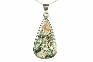 Polished Colorful Moss Agate Pendant - Sterling Silver #279584