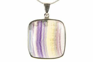 Banded Fluorite Pendant (Necklace) - Sterling Silver #279688