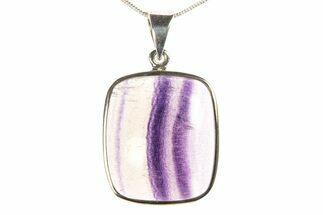 Banded Fluorite Pendant (Necklace) - Sterling Silver #279693