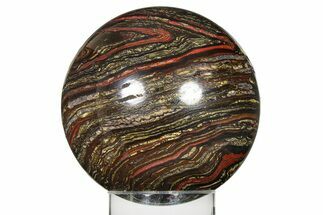 Polished Tiger Iron Stromatolite Sphere - Billion Years #279707