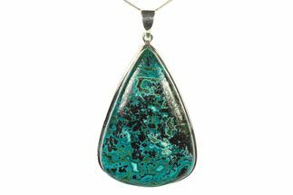 Vibrant Malachite & Chrysocolla Pendant - Sterling Silver #279836