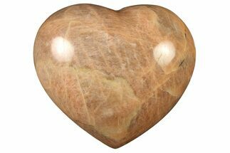 Polished Peach Moonstone Heart - Madagascar #280432