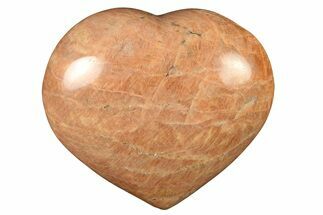Polished Peach Moonstone Heart - Madagascar #280435