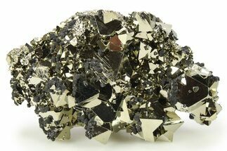 Octahedral Pyrite Crystal Cluster with Sphalerite - Peru #280825
