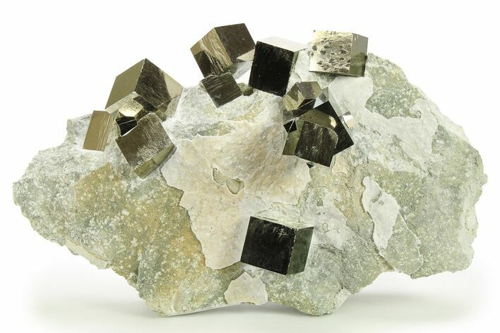 Spectacular Natural Pyrite Cube Cluster in Rock - Navajun, Spain ...