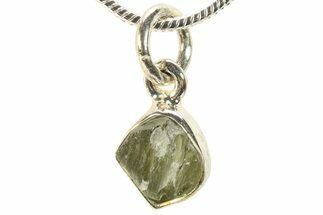 Green Moldavite Tektite Pendant ( g) - Czech Republic #278969