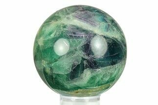 Colorful Banded Fluorite Sphere - China #284412