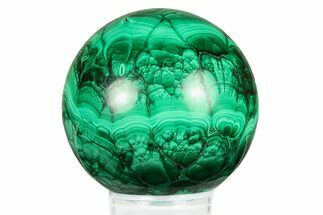 Flowery, Polished Malachite Sphere - DR Congo #284435