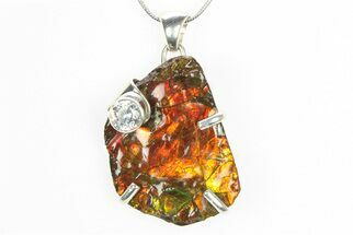 Beautiful Ammolite Pendant (Necklace) - Sterling Silver #284760